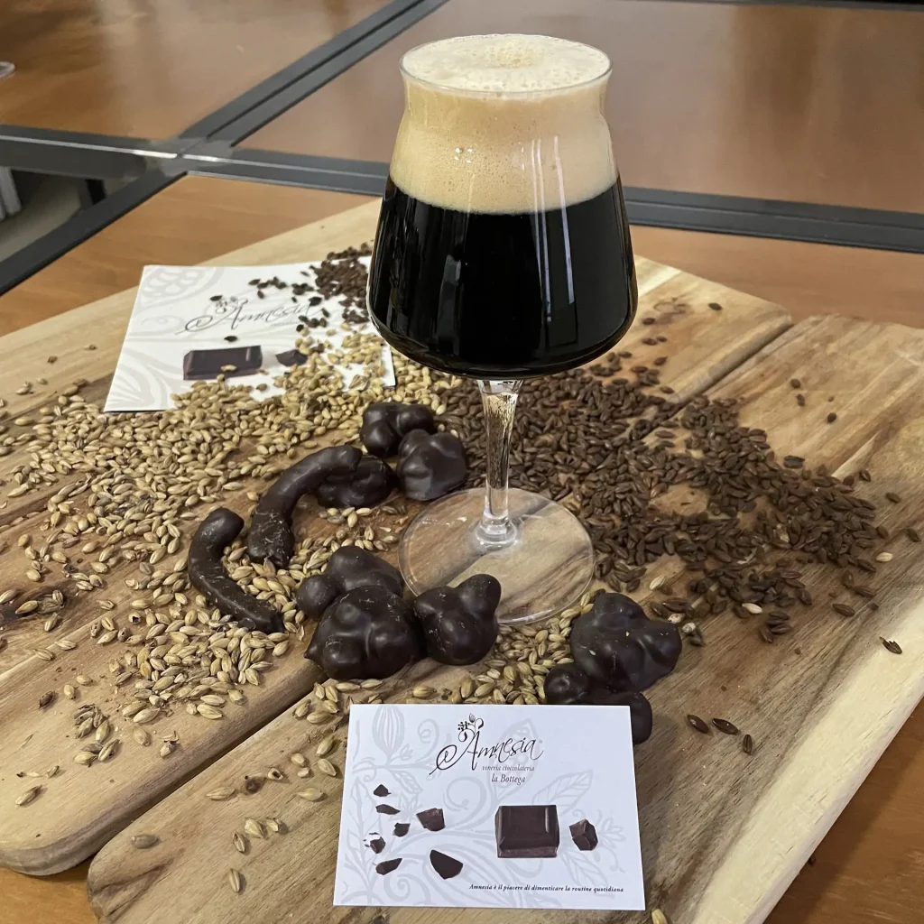 Birra artigianale in abbinamento ai cioccolatini Amnesia